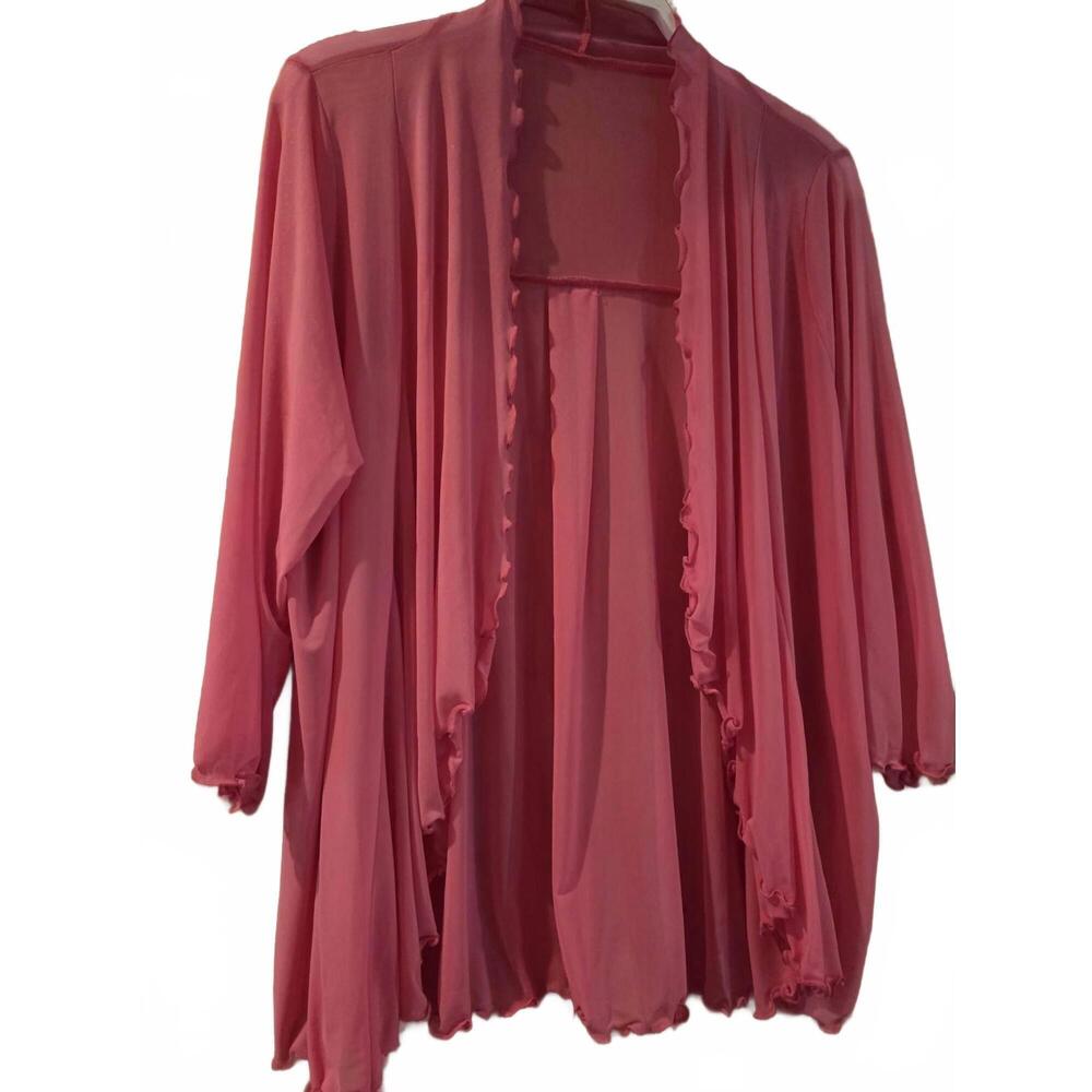 NEW LAURA HLAVAC women's mesh tie jacket in hot pink